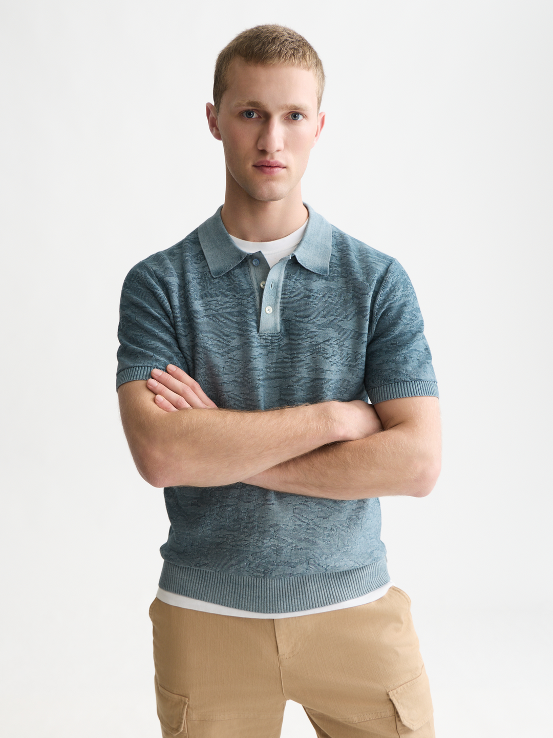 Structured regular-fit polo