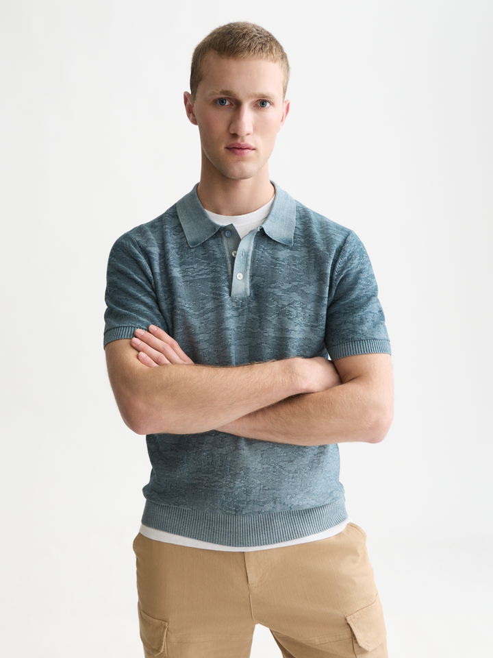 Structured regular-fit polo