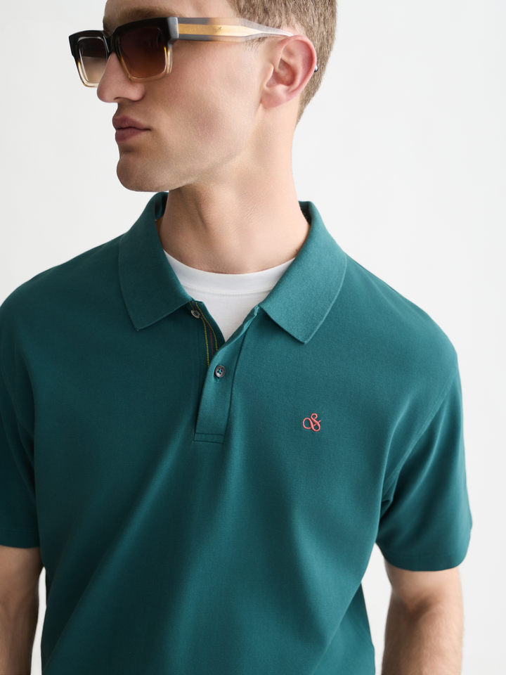 Pique relaxed-fit garment dyed polo