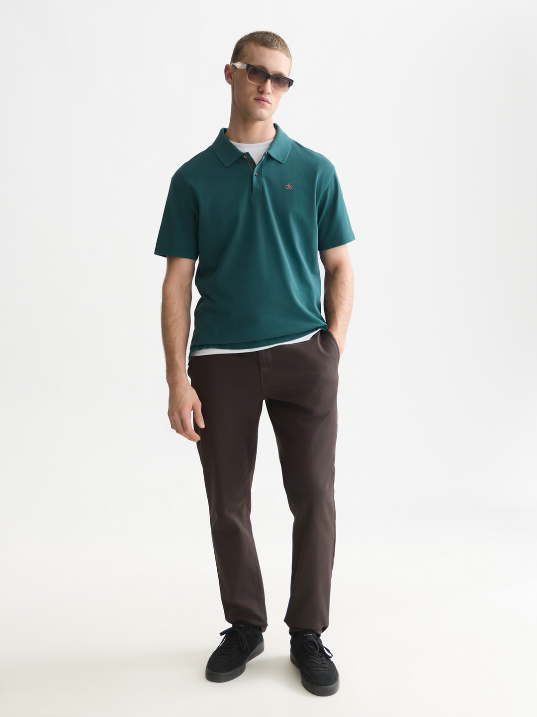 Pique relaxed-fit garment dyed polo