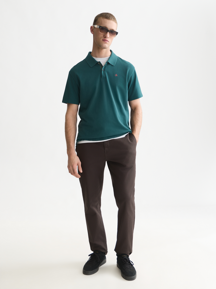 Pique relaxed-fit garment dyed polo