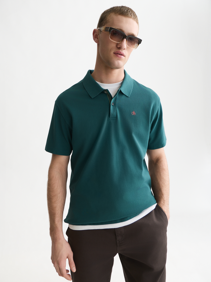 Pique relaxed-fit garment dyed polo