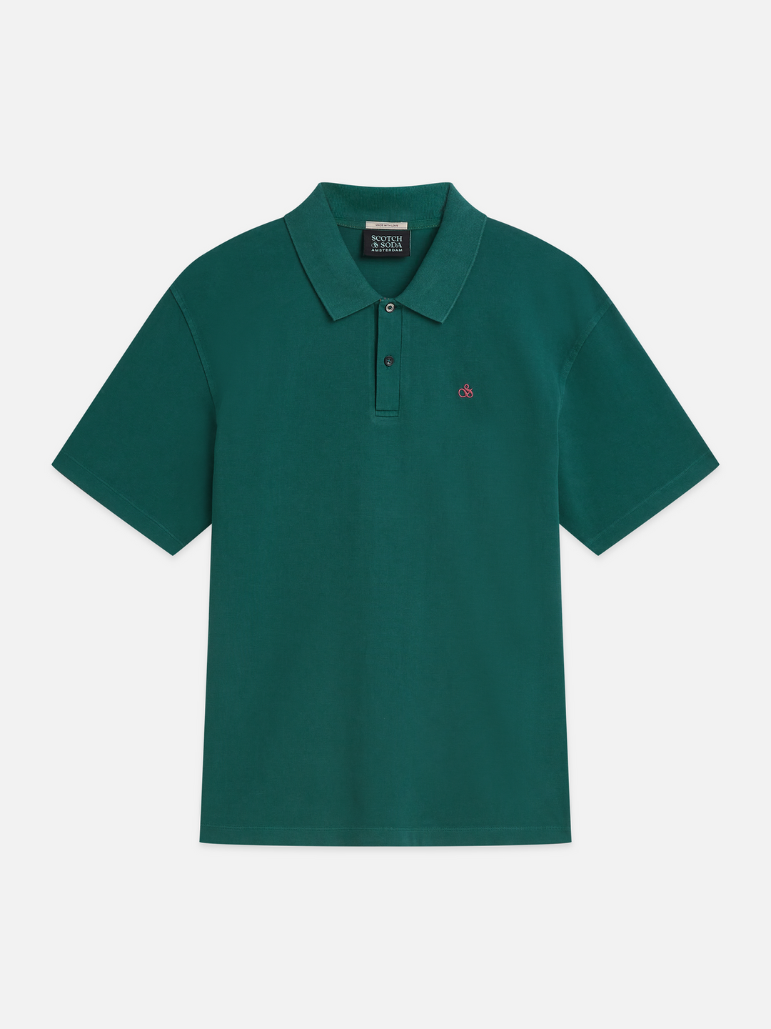 Pique relaxed-fit garment dyed polo