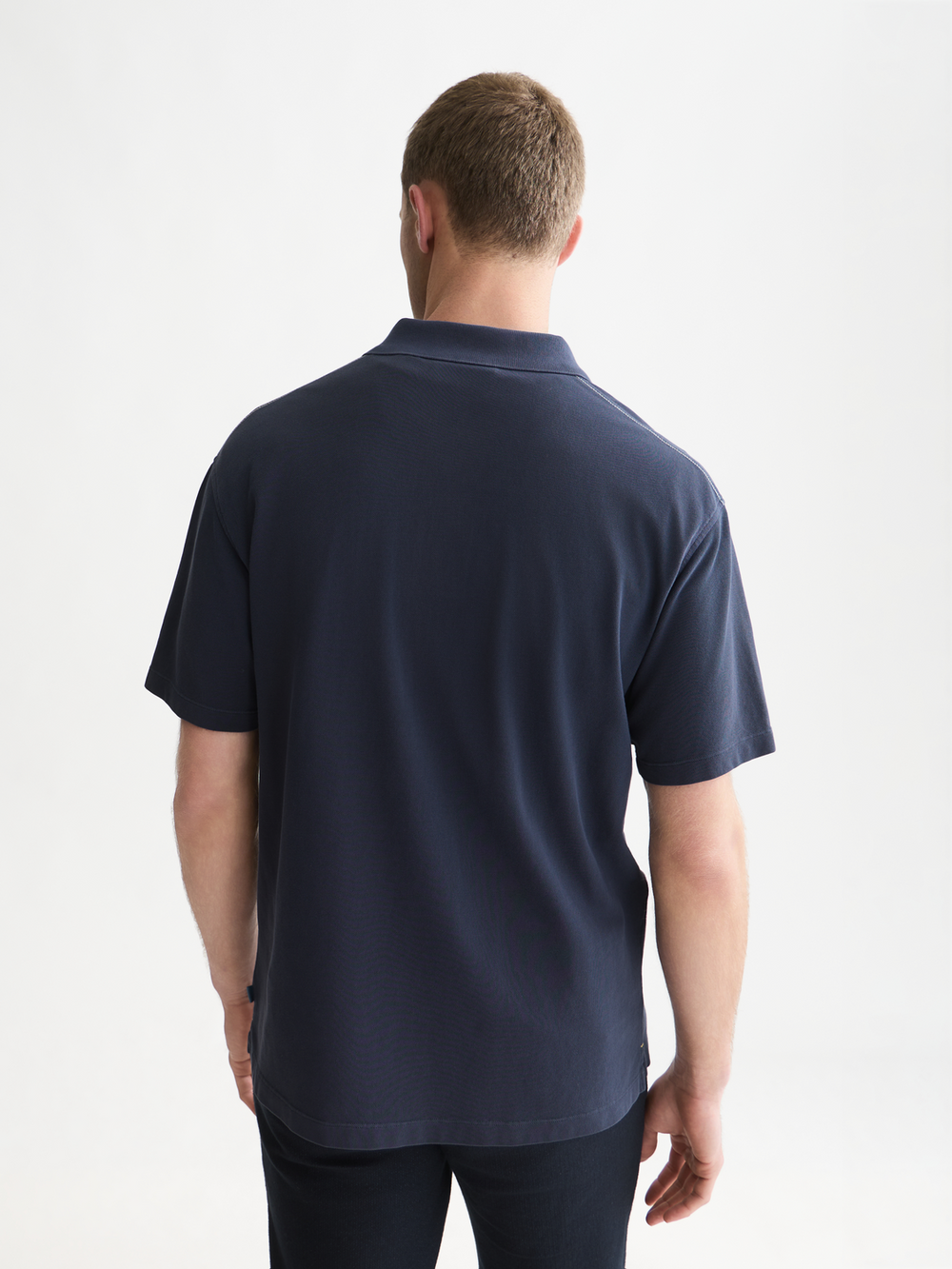 Pique relaxed-fit garment dyed polo