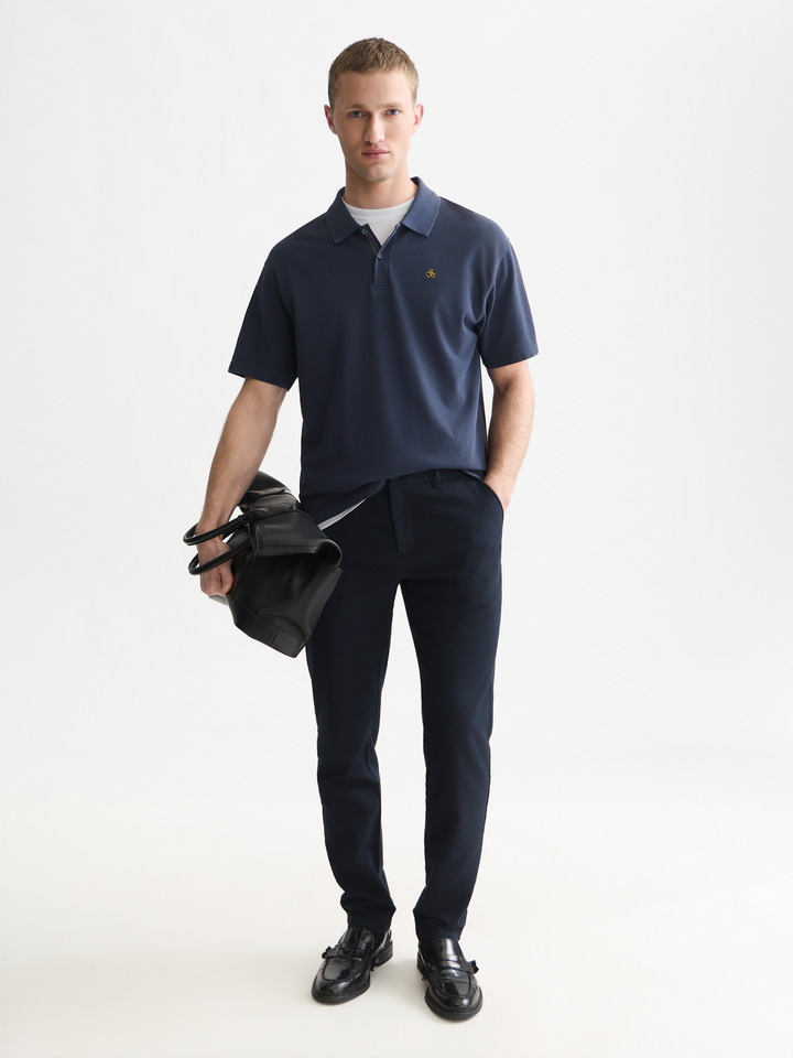 Pique relaxed-fit garment dyed polo