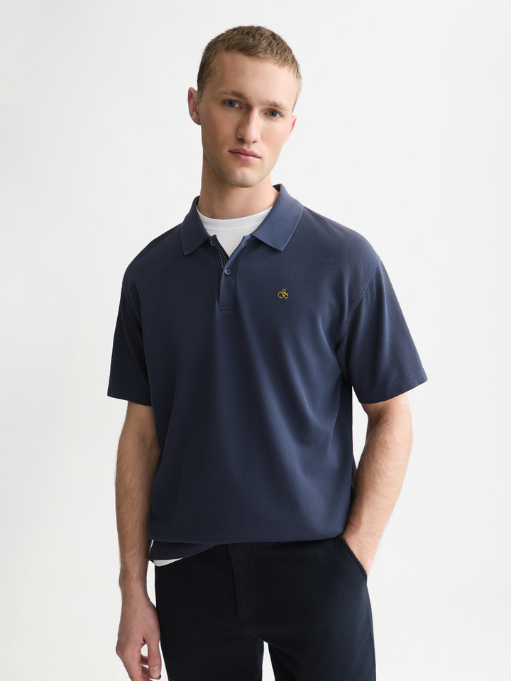 Pique relaxed-fit garment dyed polo