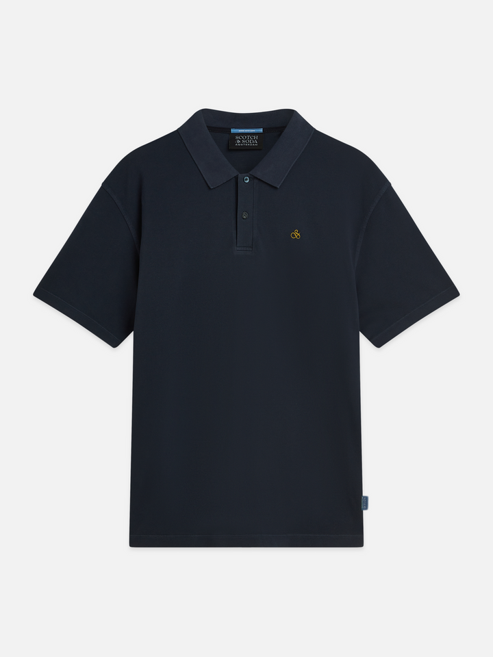 Pique relaxed-fit garment dyed polo