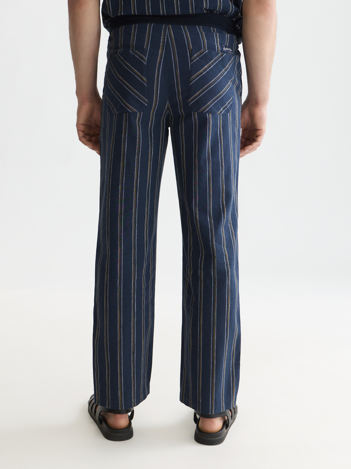 Otis striped linen blend straight-fit jogger