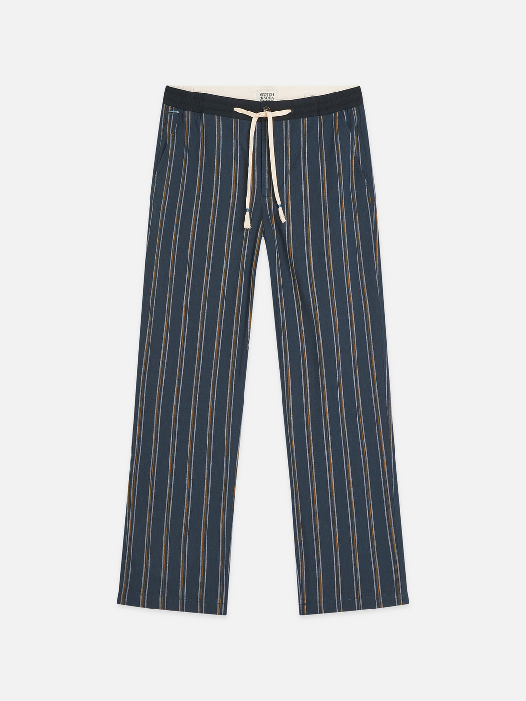 Otis striped linen blend straight-fit jogger