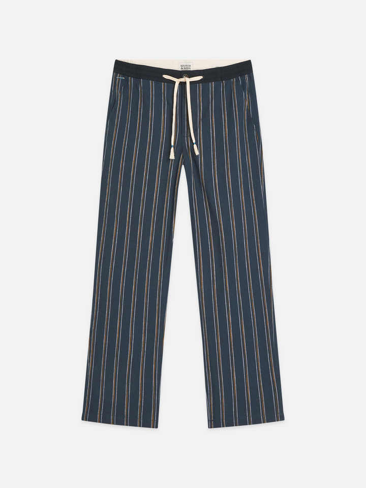 Otis striped linen blend straight-fit jogger