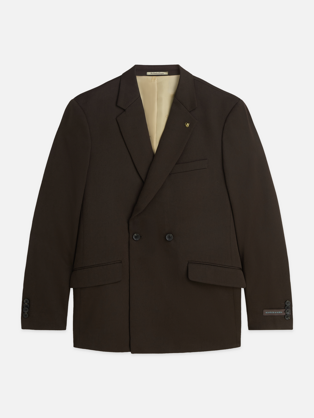 Double-breasted wool-blend relaxed-fit blazer