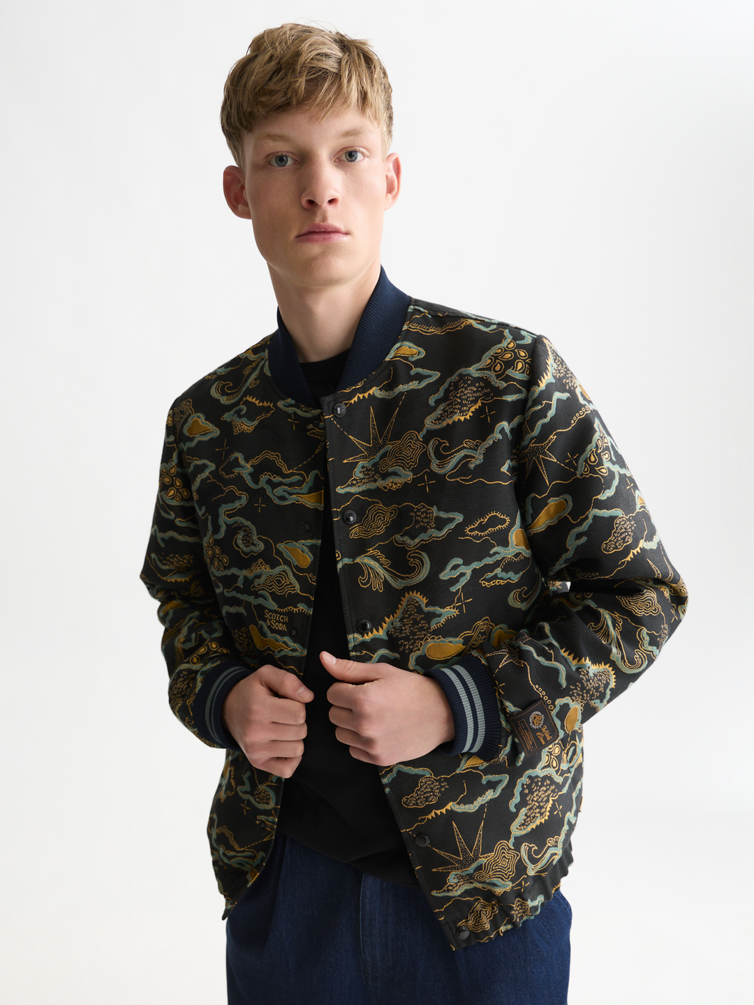 Festive jacquard blouson