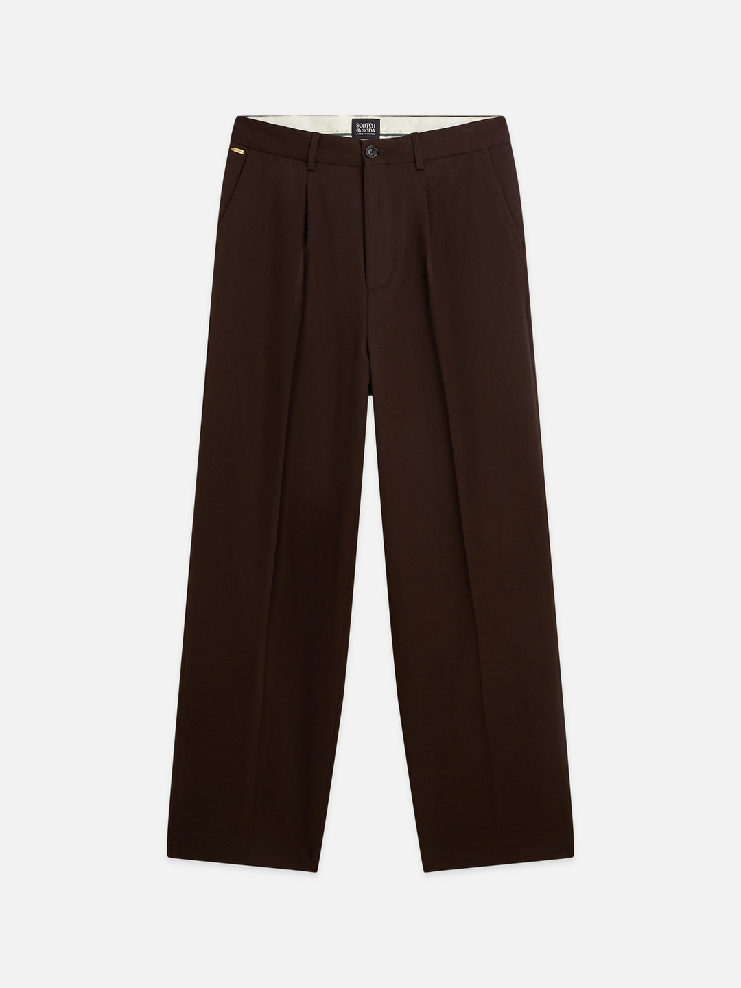 Pleated wool-blend relaxed straight-fit chino