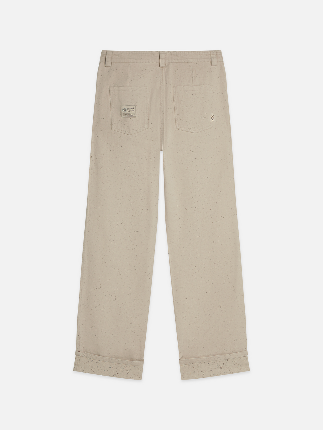 Speckled cotton-blend twill loose straight-fit pant