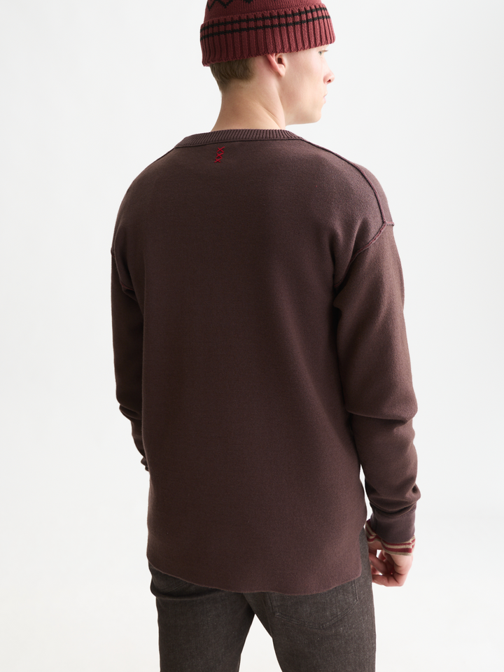 Double face merino-blend relaxed-fit pullover