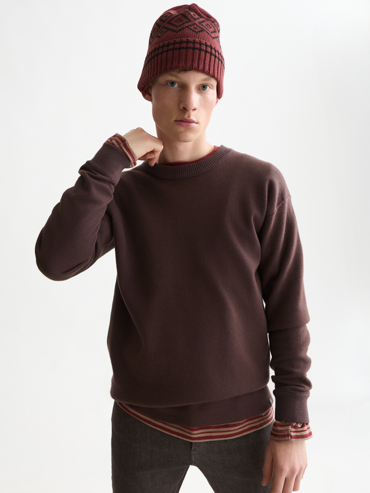 Double face merino-blend relaxed-fit pullover