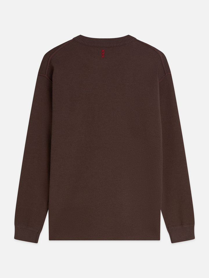 Double face merino-blend relaxed-fit pullover