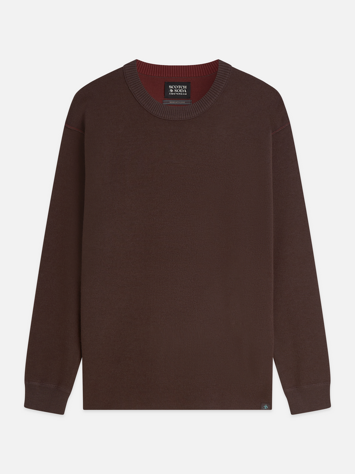 Double face merino-blend relaxed-fit pullover