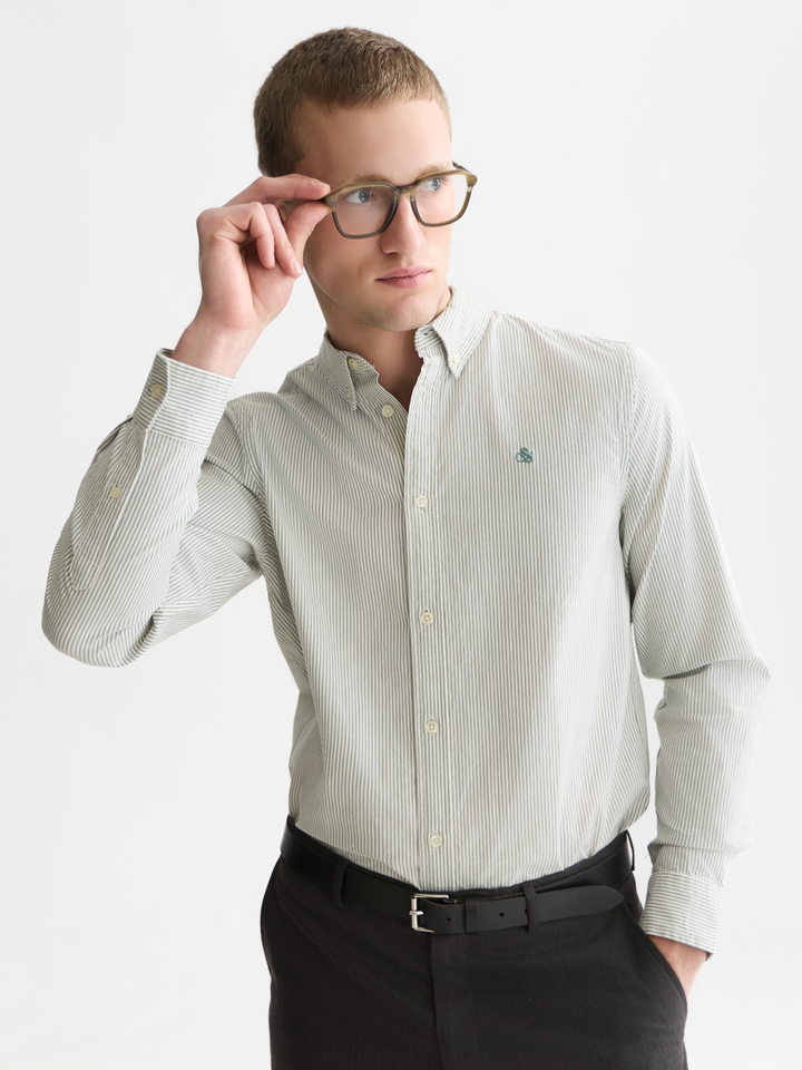 Seasonal core oxford striped regular-fit shirt