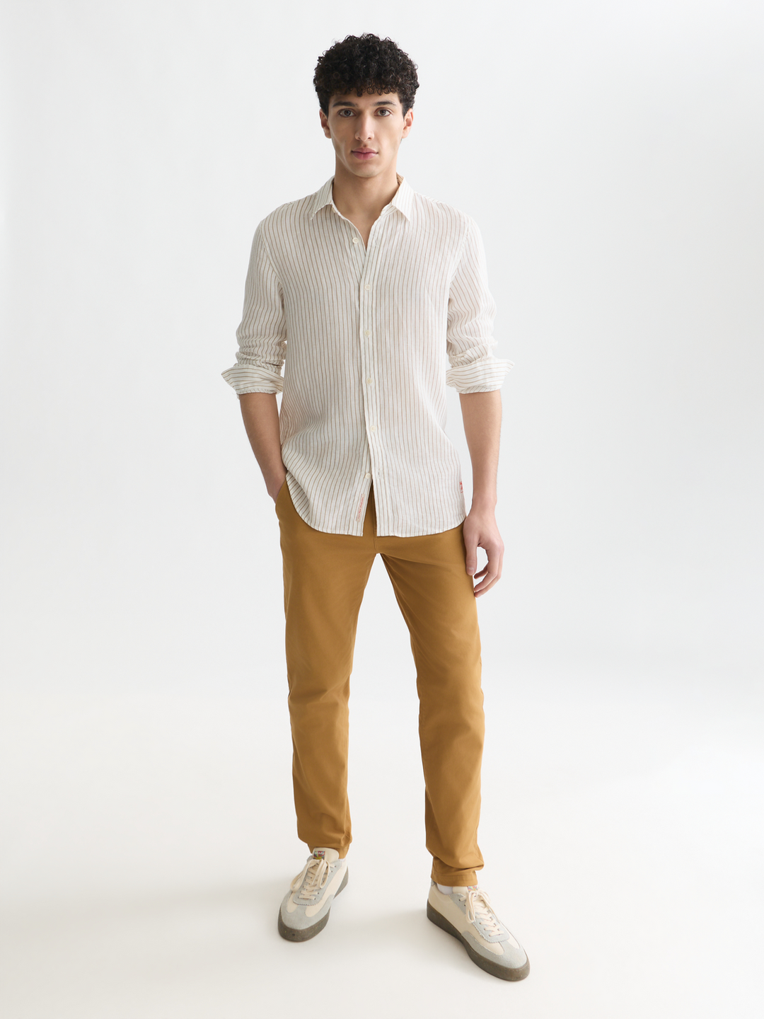 Striped linen regular-fit shirt