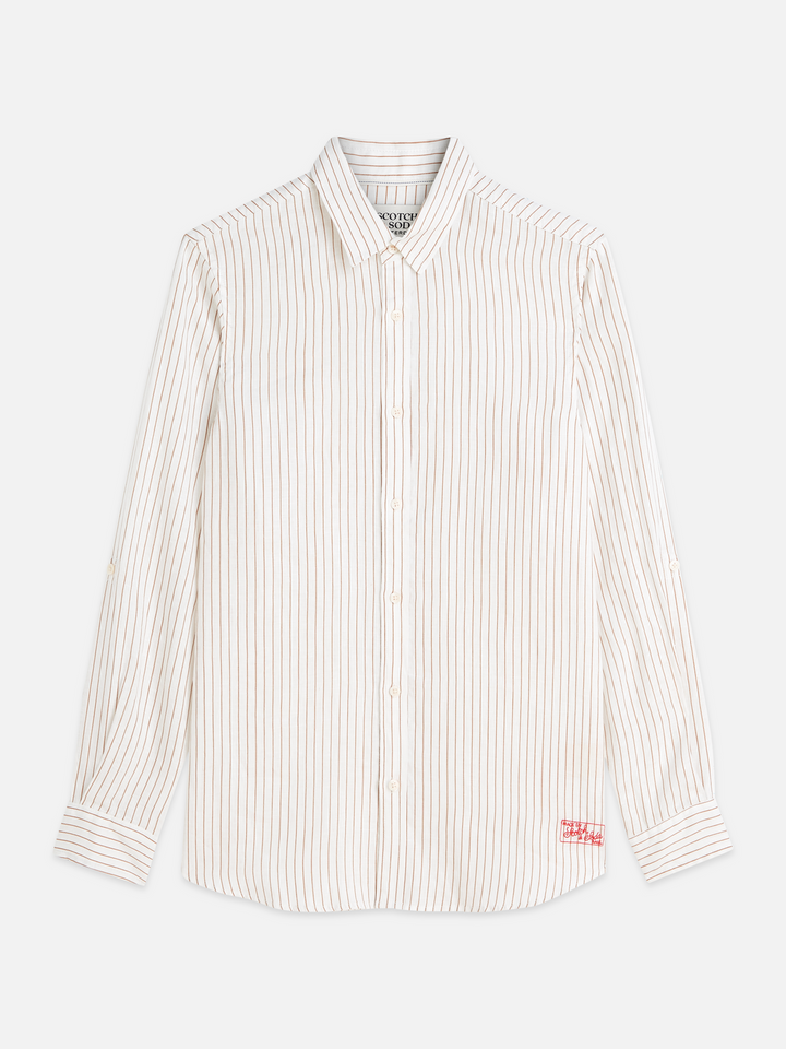 Striped linen regular-fit shirt