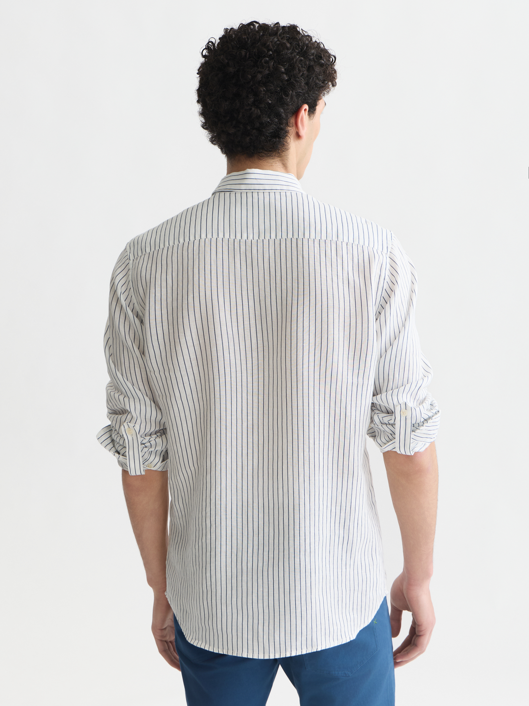 Striped linen regular-fit shirt