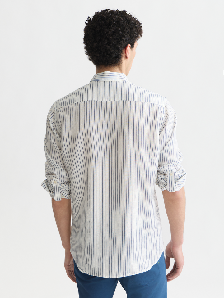 Striped linen regular-fit shirt