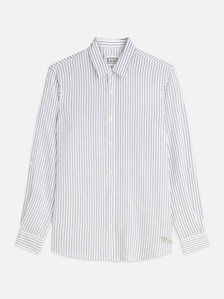 Striped linen regular-fit shirt