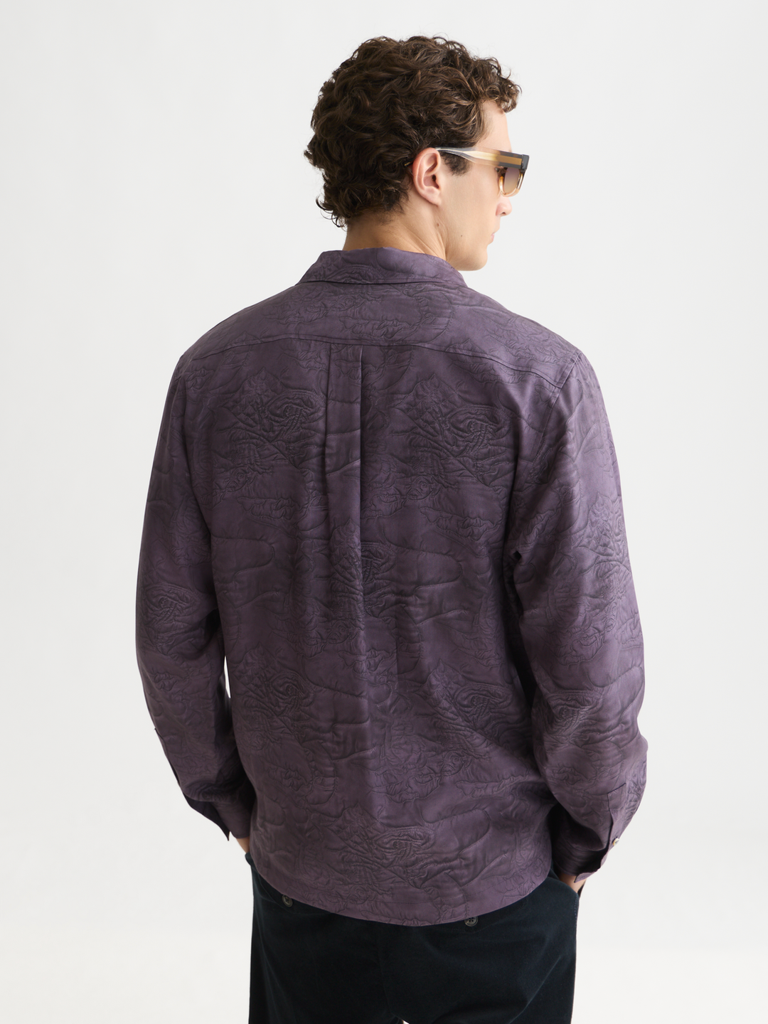 Printed lyocell relaxed-fit shirt