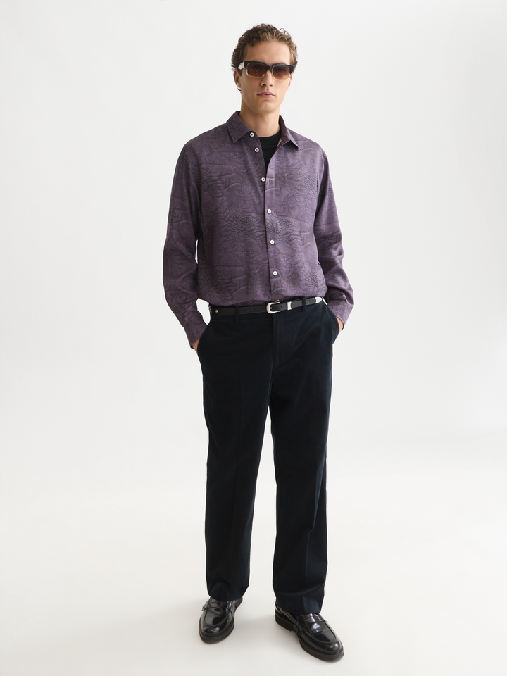 Printed lyocell relaxed-fit shirt