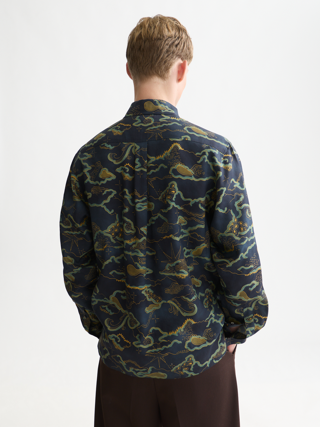 Printed lyocell relaxed-fit shirt