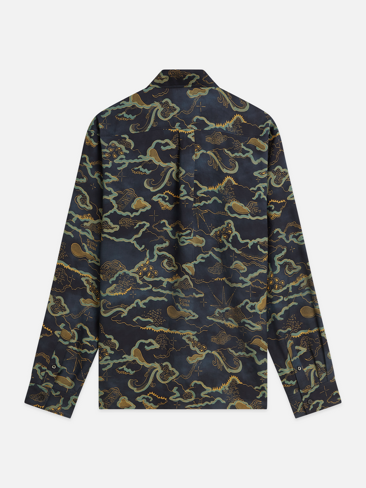 Printed lyocell relaxed-fit shirt