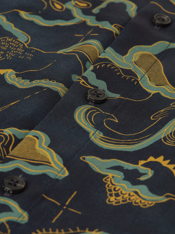 Printed lyocell relaxed-fit shirt
