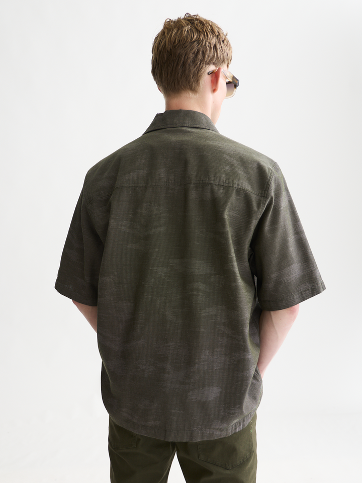 Jacquard short sleeved relaxed-fit shirt