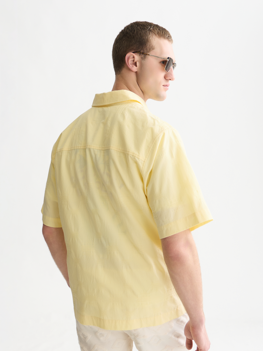 Jacquard short sleeved relaxed-fit shirt