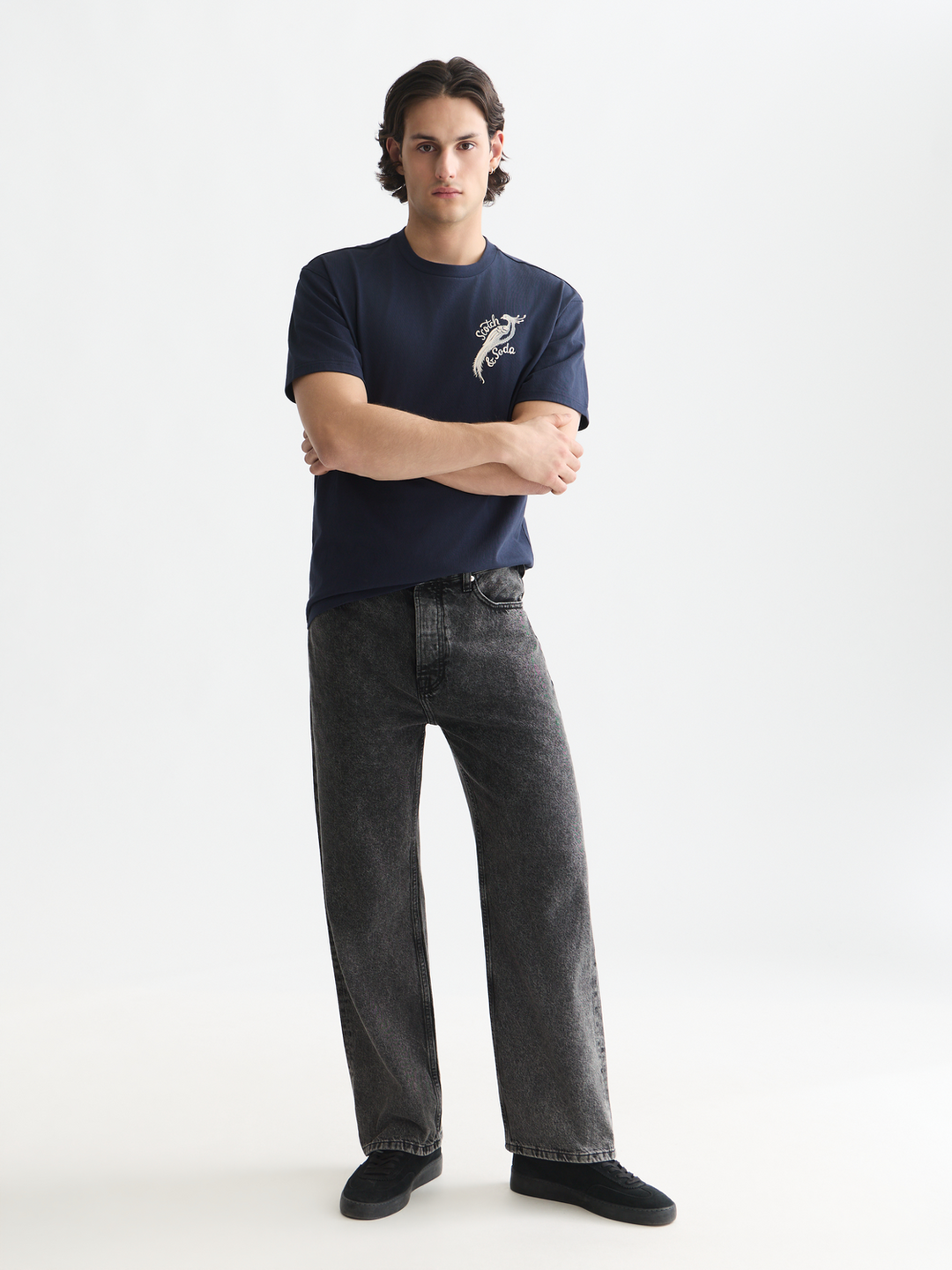 Delfts Blauw front and back artwork relaxed-fit T-shirt