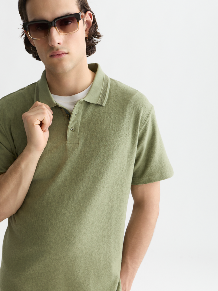 Structured relaxed-fit polo