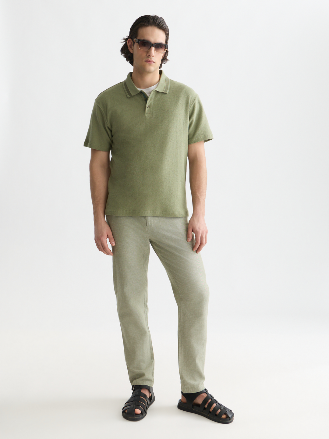 Structured relaxed-fit polo