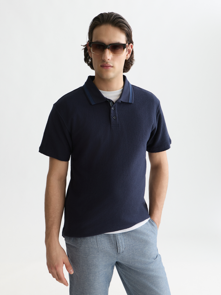 Structured relaxed-fit polo