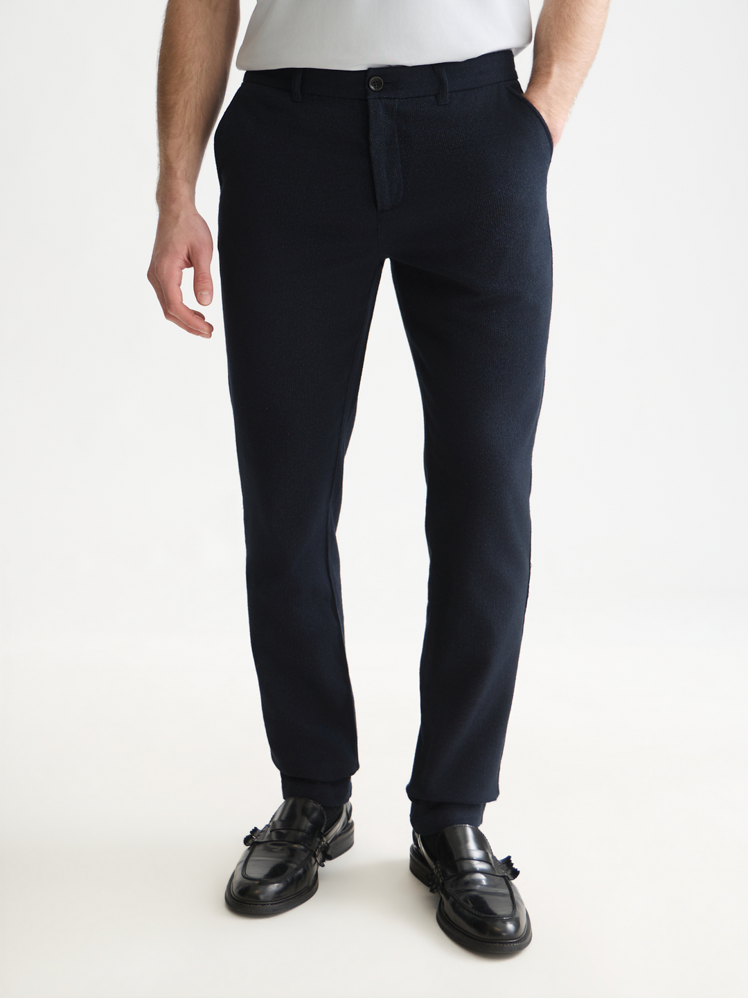 Stuart mini yarn-dyed cotton-wool blend chino