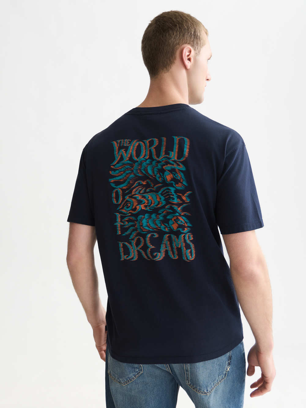 Front and back artwork relaxed-fit T-shirt