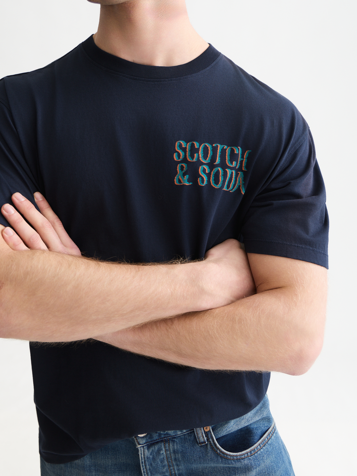 Front and back artwork relaxed-fit T-shirt