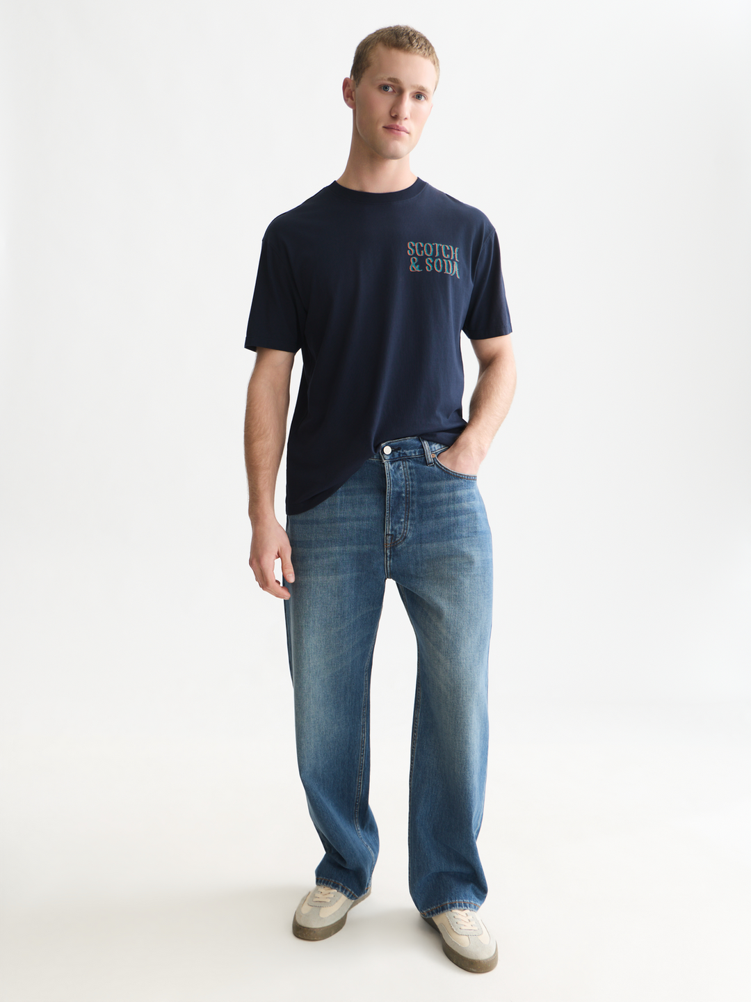 Front and back artwork relaxed-fit T-shirt