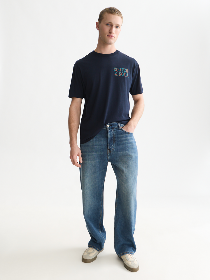 Front and back artwork relaxed-fit T-shirt