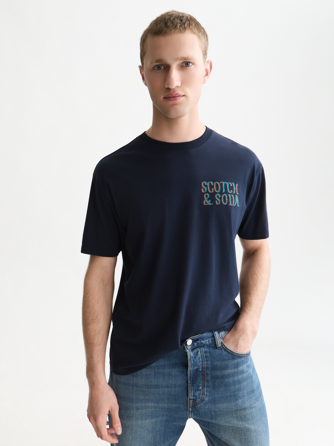 Front and back artwork relaxed-fit T-shirt