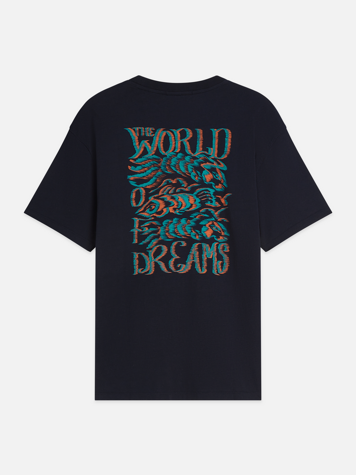 Front and back artwork relaxed-fit T-shirt