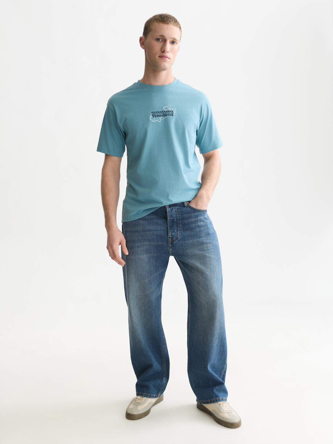 Front and back artwork relaxed-fit T-shirt