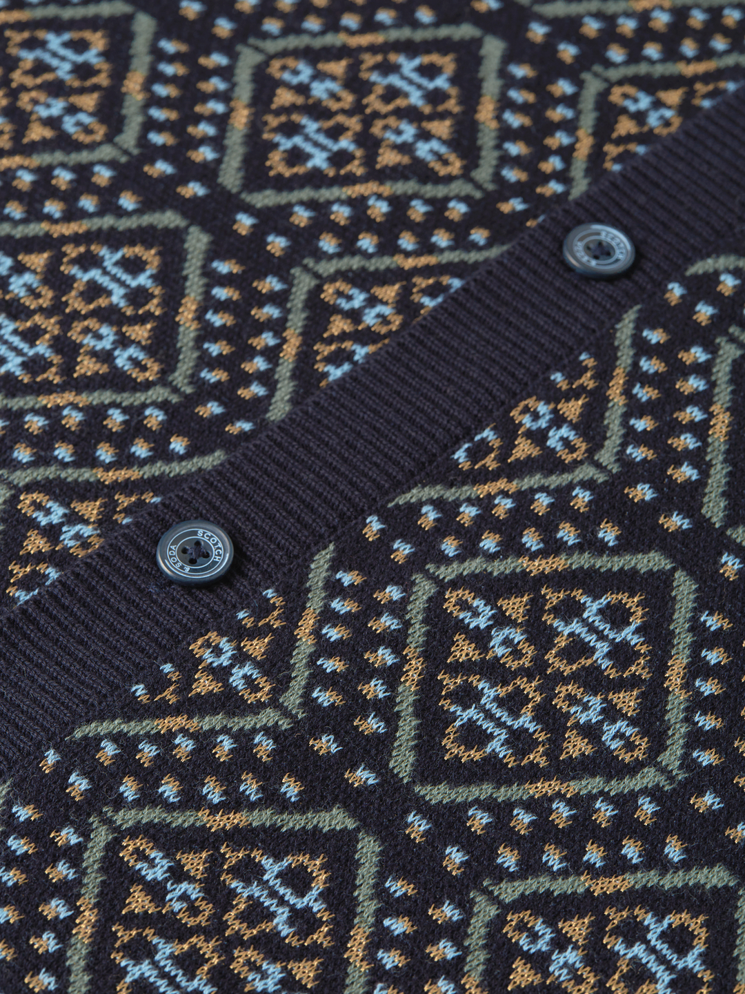 Jacquard knitted short sleeved shirt