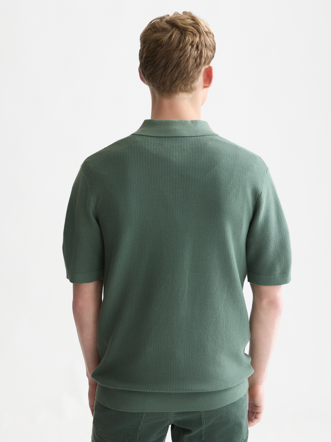 Structured regular-fit knitted polo