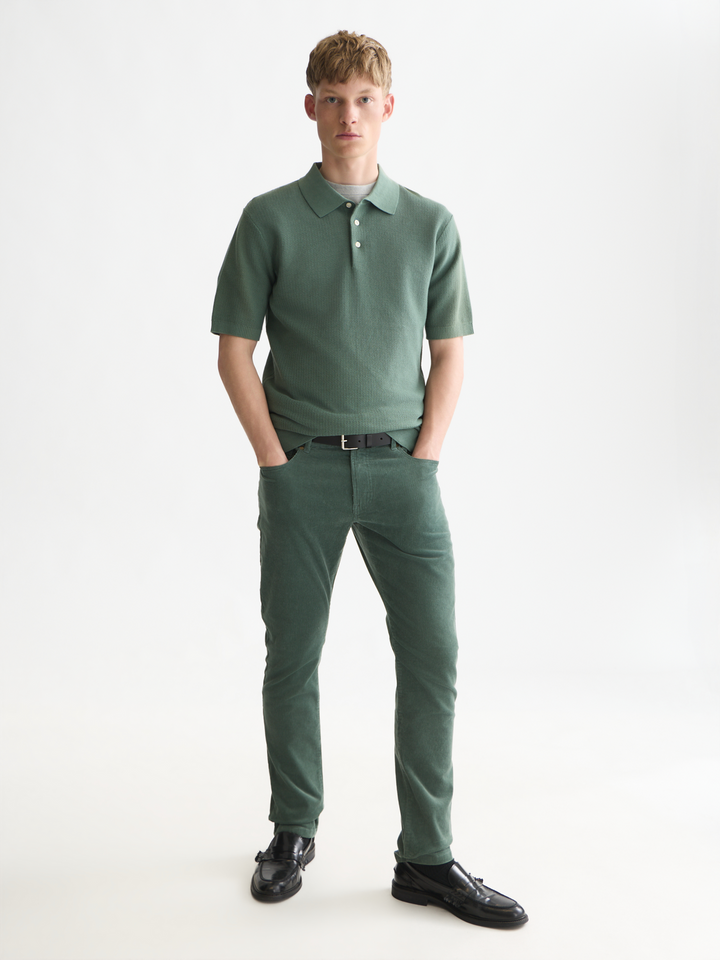 Structured regular-fit knitted polo